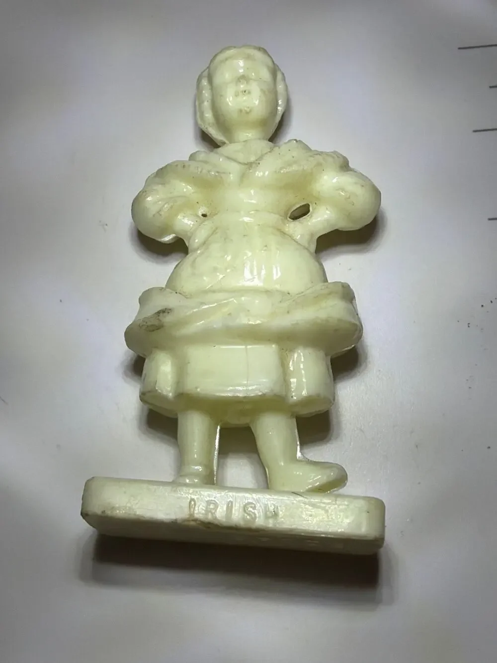 Vintage Irish Girl Plastic Figurine Van Brode Souvenir Statue 2.75